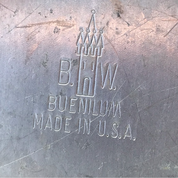 Vintage 1950's B.W. Buenilum Aluminum Serving Dip Tray with Lid / Beaded Rim - Picture 5 of 5